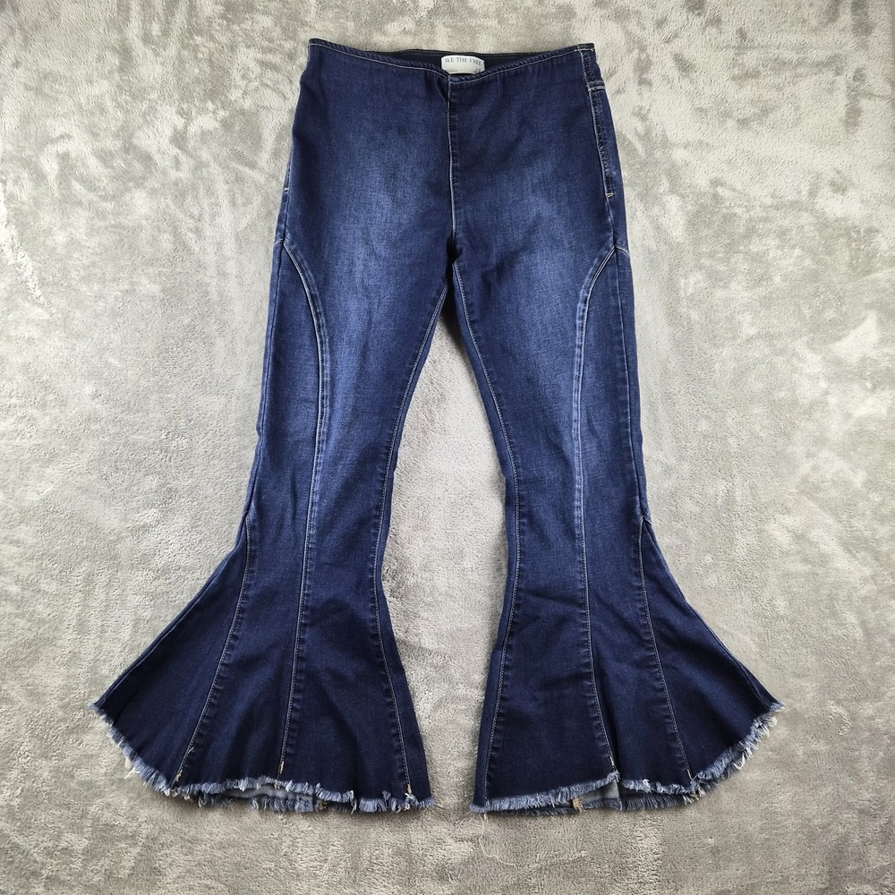 We The Free Jeans Women 28x27 Blue Denim Curvy Last Dance Low Rise Flare Raw Hem